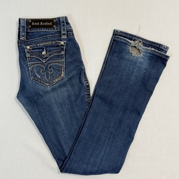 Rock Revival Blue Jeans Size 29 Bootcut - Picture 1 of 6
